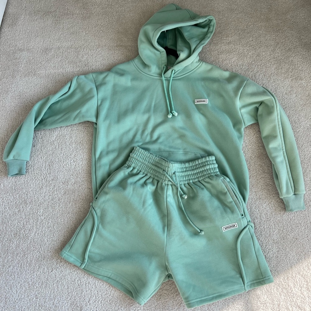BBXBRAND Frosty Mint Hoodie & Shorts Set